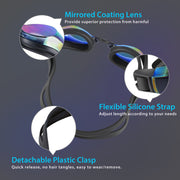 Adjustable Anti-fog UV Protection No Leaking Eye Protect Swimming Goggle Mirror Coated Lens Swim Goggles Glasses